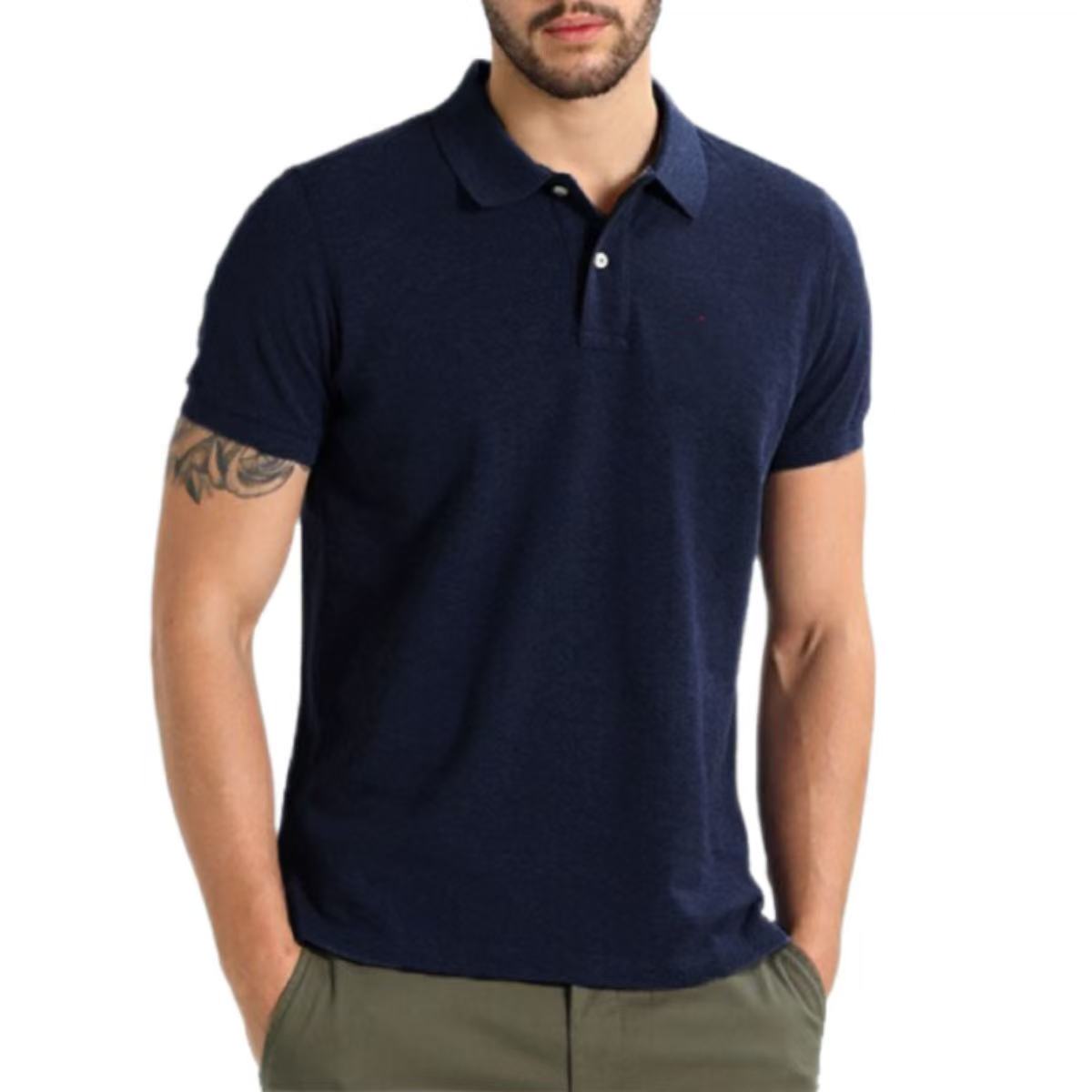 RL小标款纯棉男经典短袖纯色POLO衫（剪标）