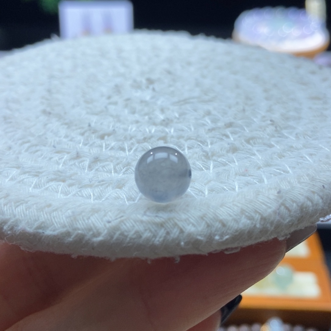 翡翠未镶嵌颈饰翡翠黑冰圆珠9.1mm