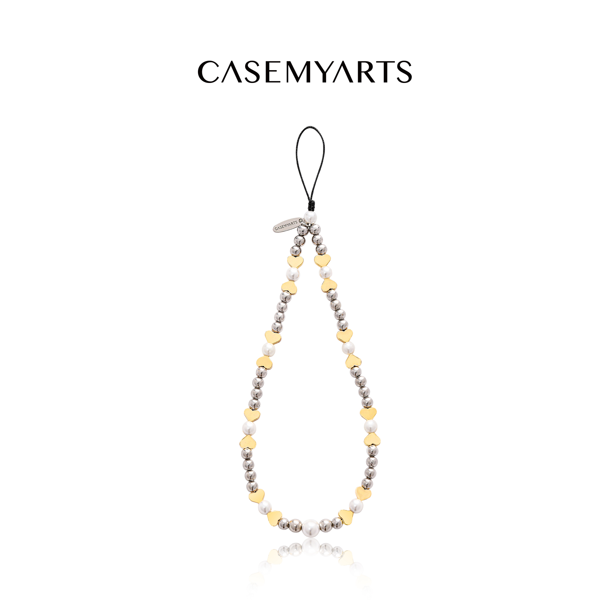 CASEMYARTS银白金心手链潮牌手机挂链适用多款手机
