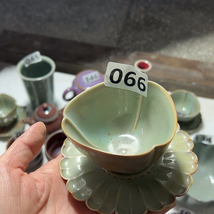 摆件瓷手工杯子杯垫