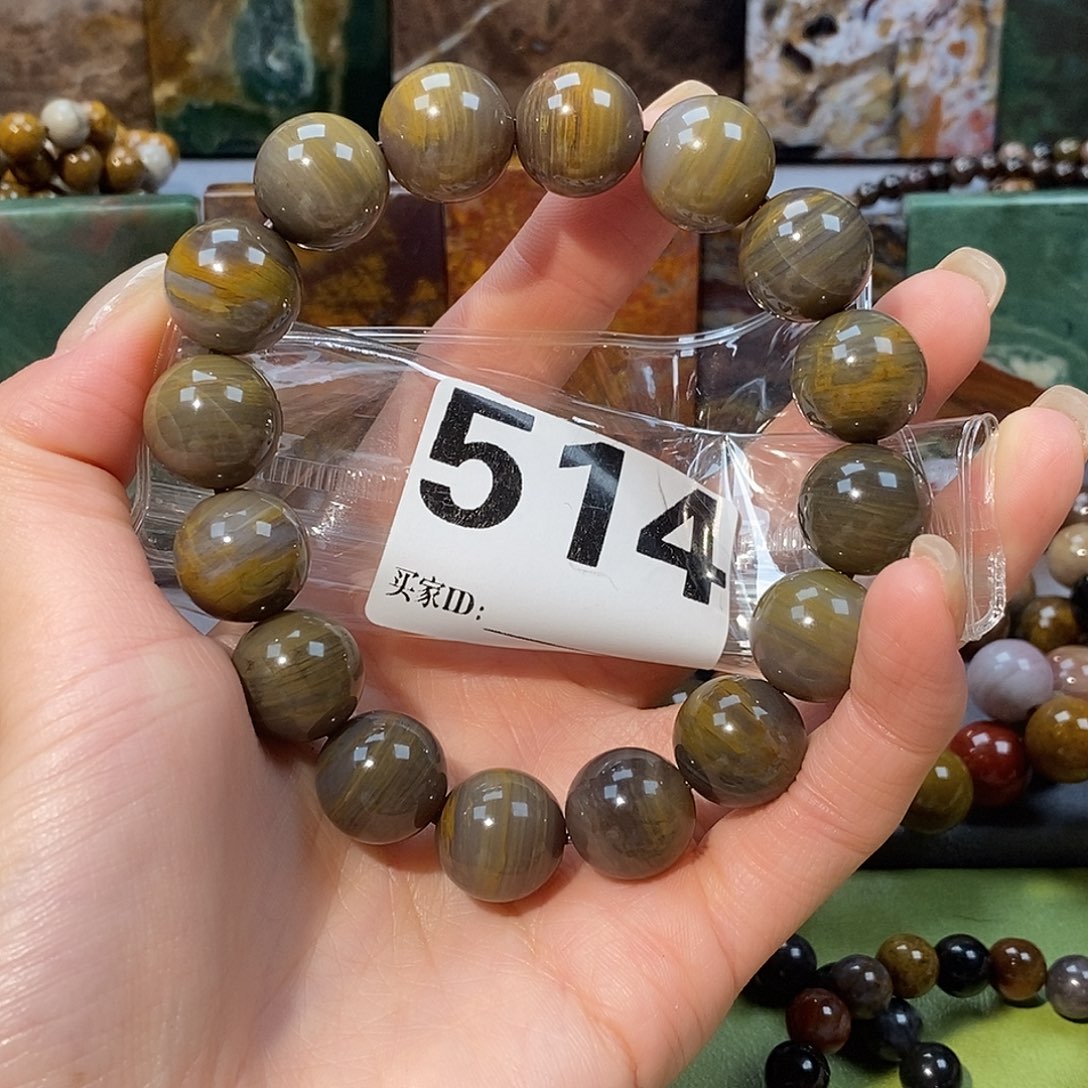 未镶嵌天然北票硅化玉手串硅化玉