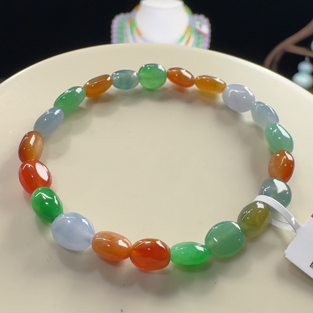未镶嵌手链翡翠上新！！！力推！！彩虹糖枣珠单圈