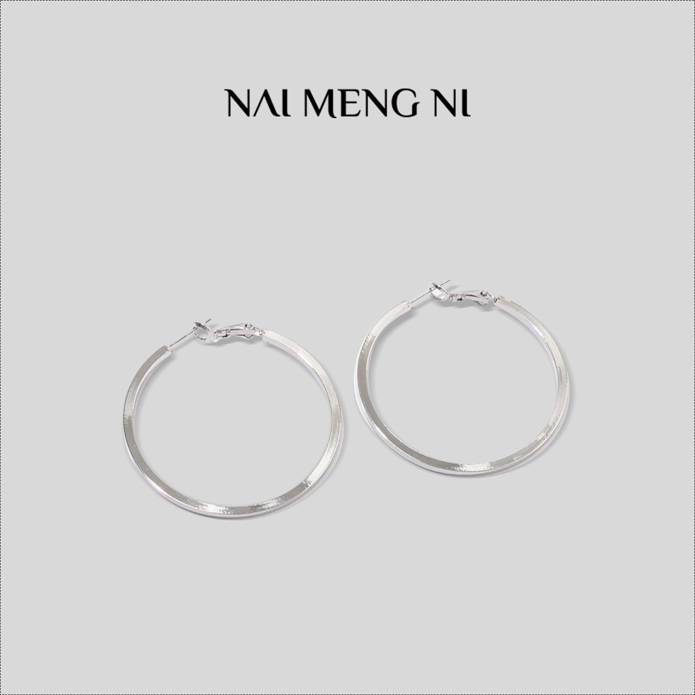钛钢耳饰 NMN王火火&圆形大耳环法式简洁时尚耳饰 25RH29915