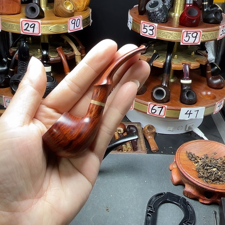 4，红酸枝竹节小烟斗