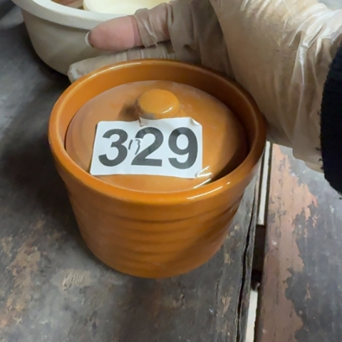 泥塑磁州窑小罐子一个口径11