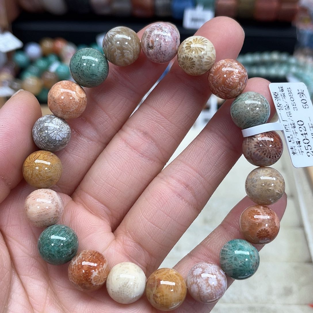 硅化珊瑚（珊瑚玉）手串未镶嵌212