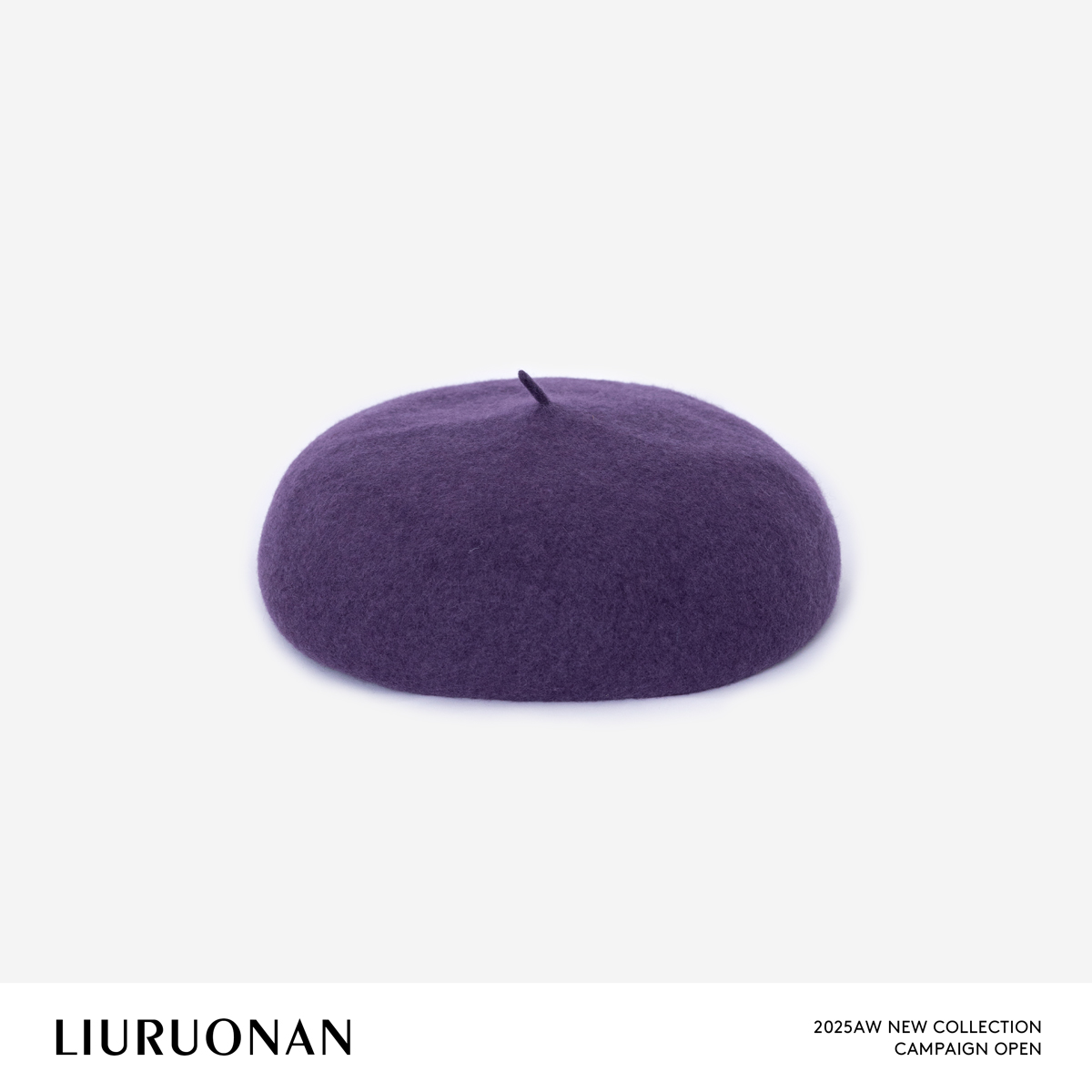 LIURUONAN 25JJ 秋冬澳洲羊毛贝雷帽纯色日系风