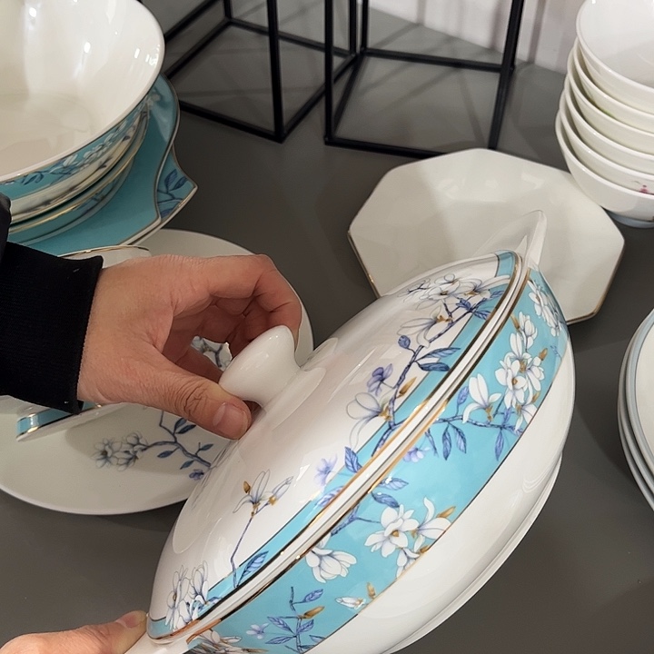 瓷片微瑕骨瓷汤锅一个水云间