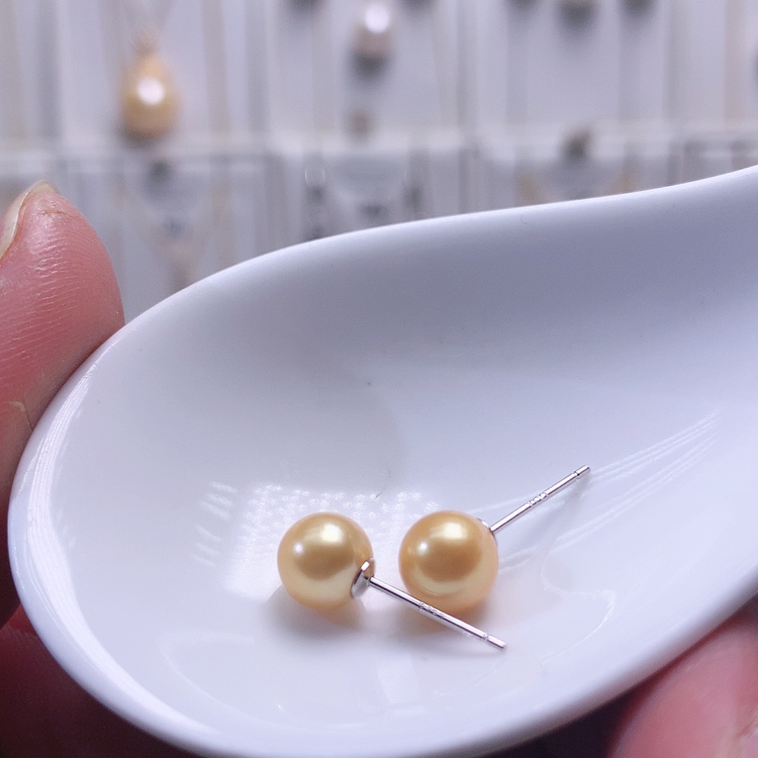 淡水珍珠耳饰银S925镶嵌