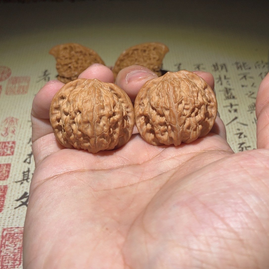 文玩核桃把件磨盘36尺全品