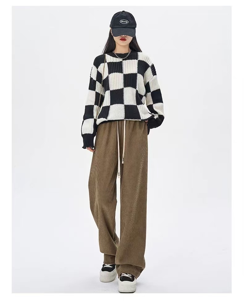 001-100小个子雪尼尔直筒裤灯芯绒女