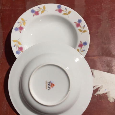 碟景德镇陶瓷8英寸深盘2个高岭土