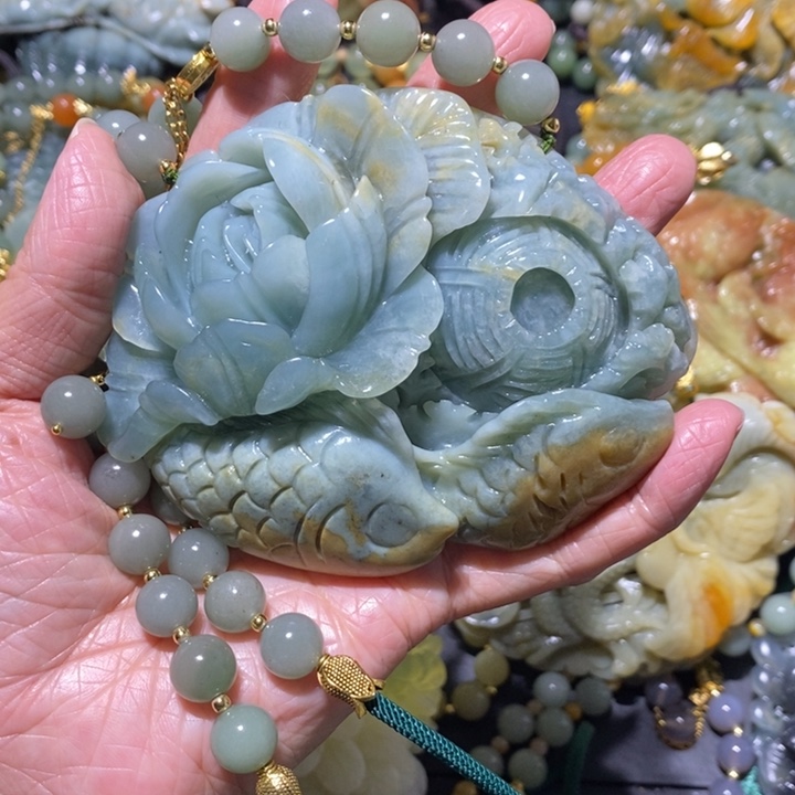 岫玉岫玉吊坠未镶嵌紫*亮