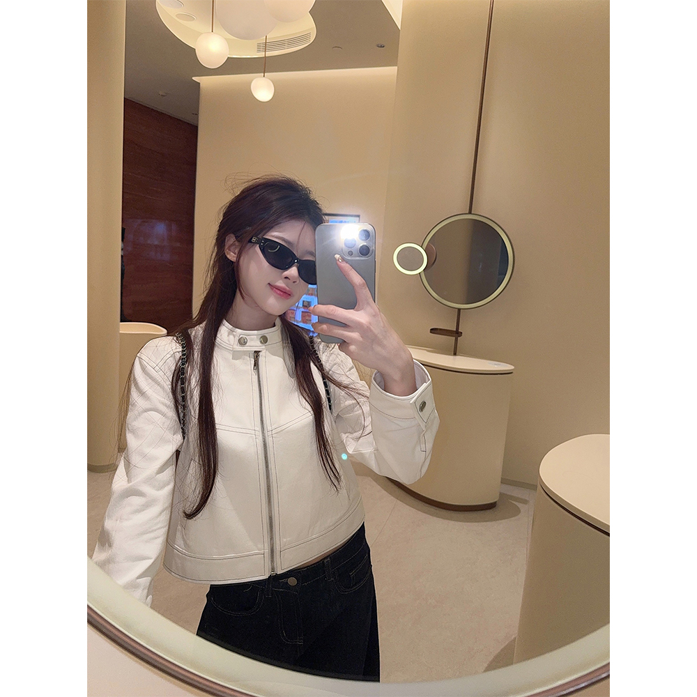 【妮式look】 ins风jennie立领明线设计休闲夹克短外套上衣女22330#
