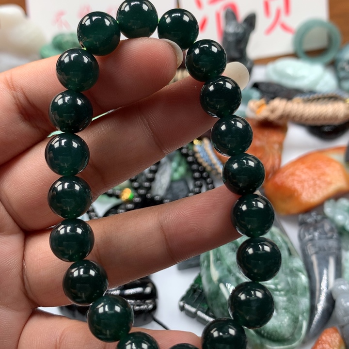 翡翠颈饰未镶嵌保真天然A货翡翠