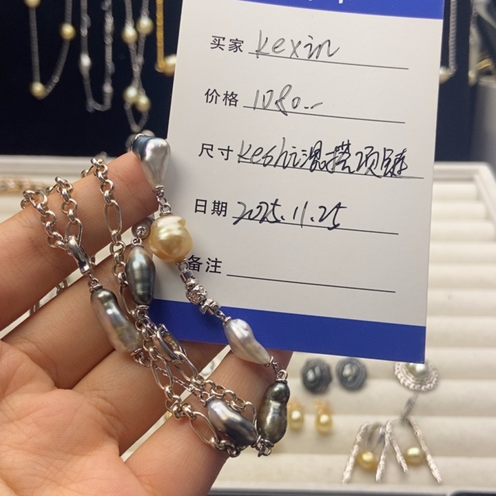 k***n项链海水珍珠银S925镶嵌