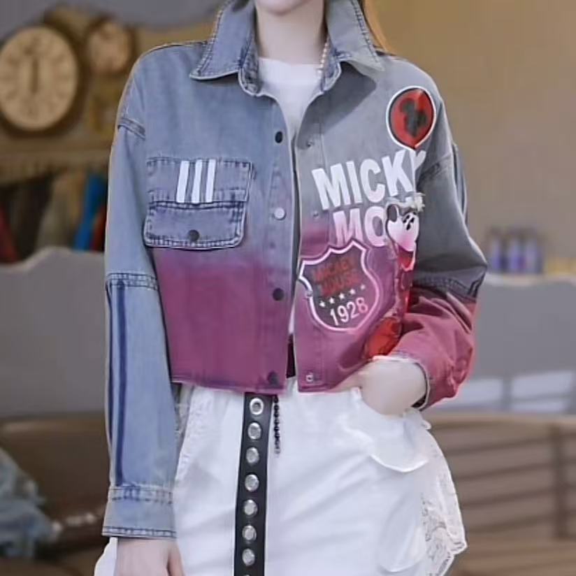 潮流印花时尚牛仔外套