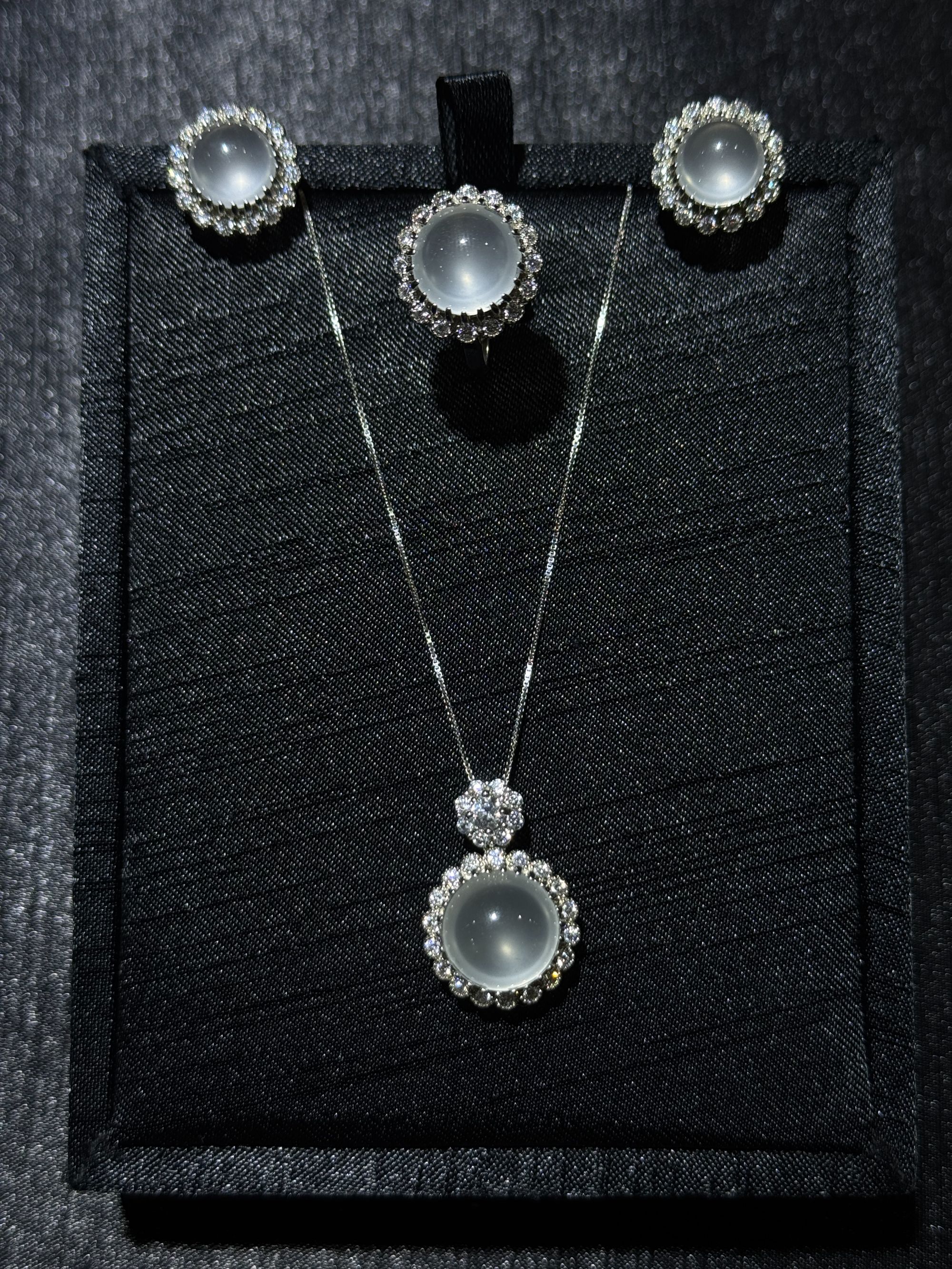 时尚戒指耳环项链整套俄白宝石光（多样性发其一）YL