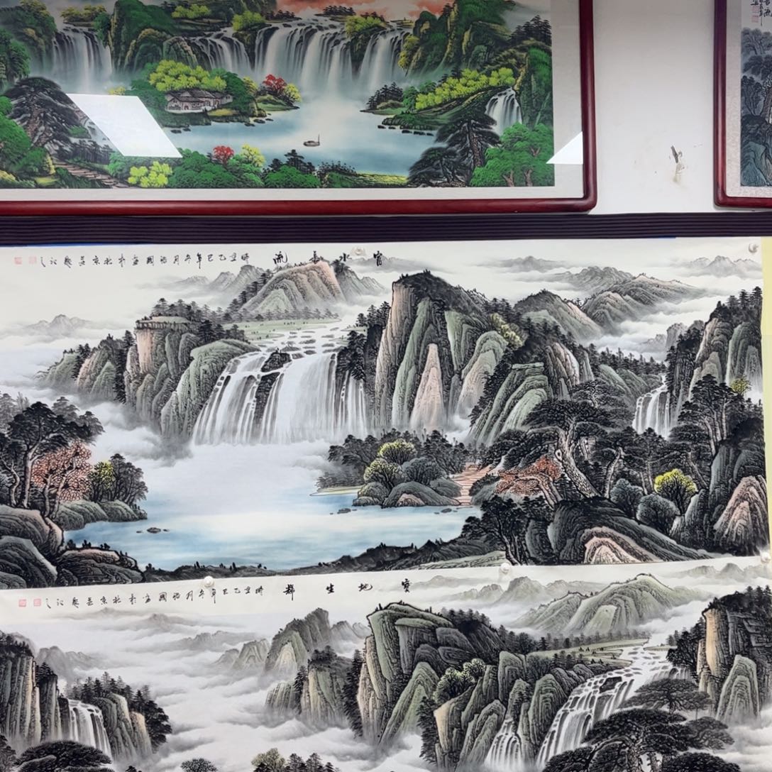 国画小八尺水墨丹青水墨山水画
