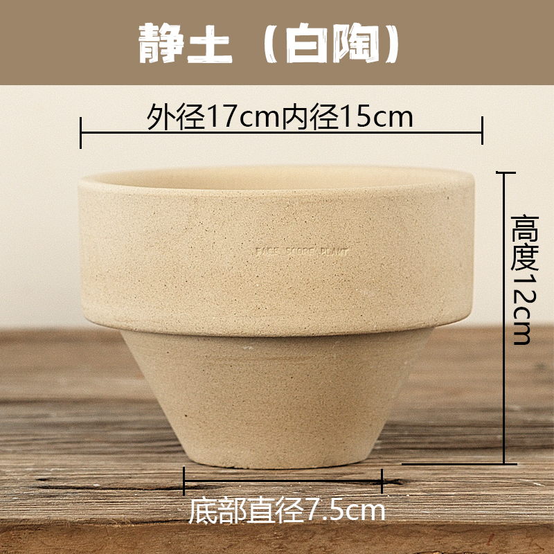 静土17口径白陶色花盆