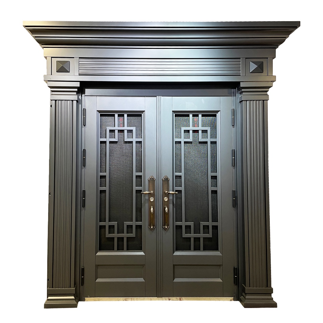 新款纱门别墅入户大门农村自建房进户门铸铝门定制意向卡