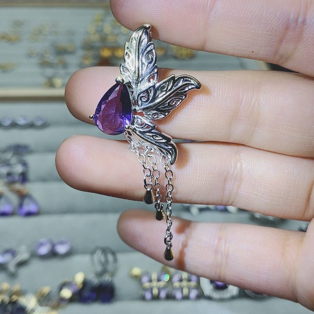 【闪购商品】托帕石耳饰银S925镶嵌