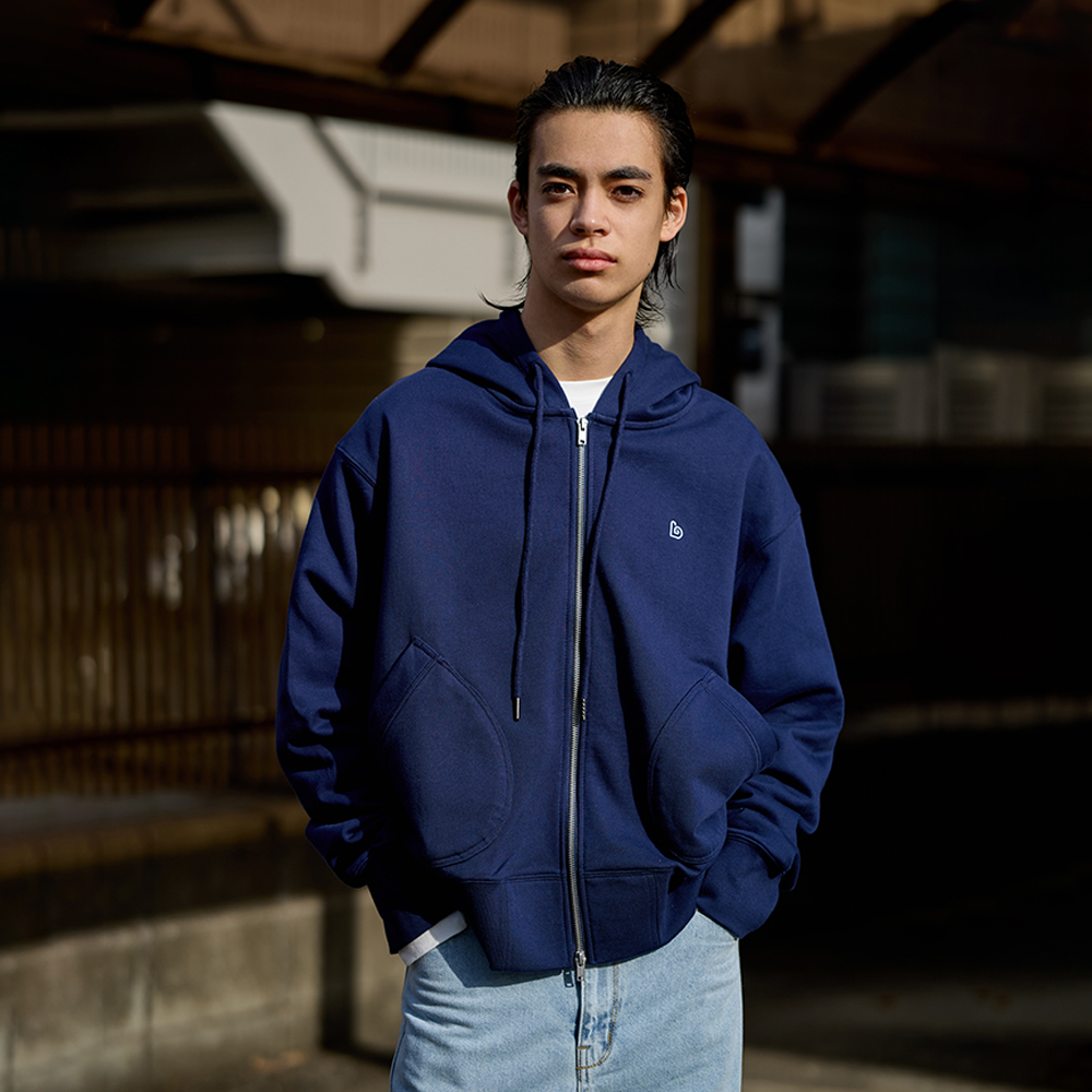 BENT IDEA秋冬新款 美式复古短款简约休闲运动拉链连帽卫衣外套