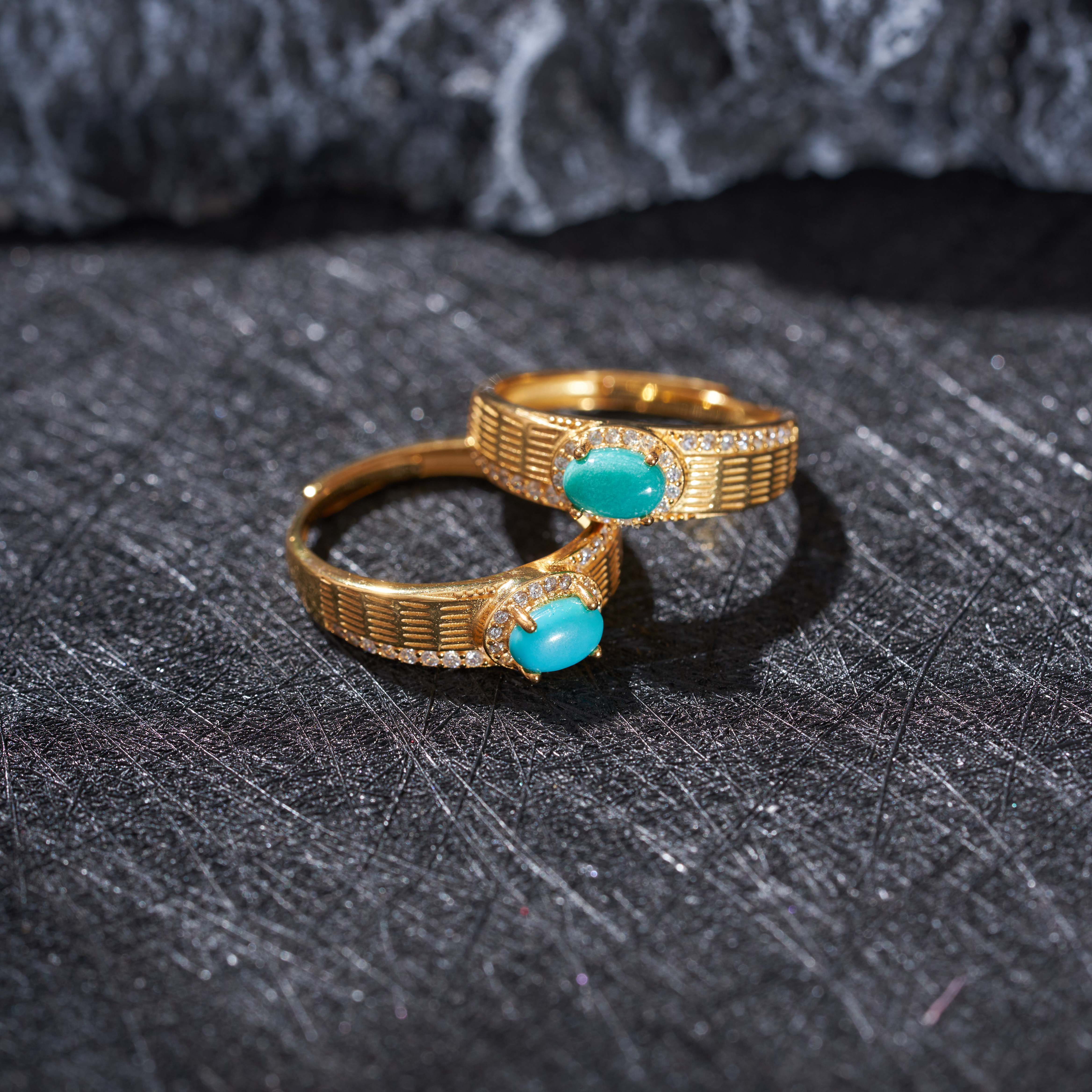 【玉氏珠宝】925银松石蛋面戒指-约6*4*5mm 多样性发一 CAN1320525