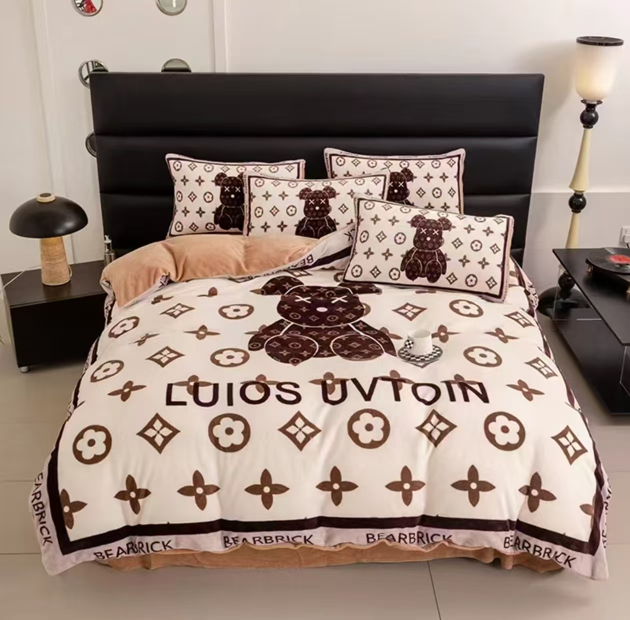 咖色大熊高端保暖石墨烯冬款被子双人2.0x2.3m加厚冬季被子