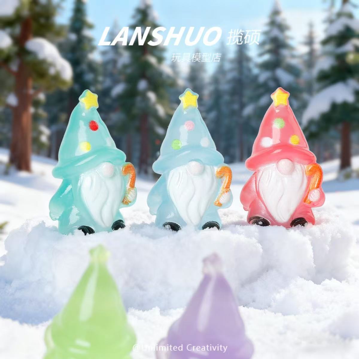 【圣诞老人实色OR夜光透色】九宫格对对碰潮玩摆件