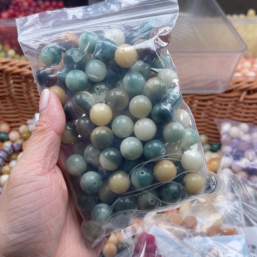 白玉菩提吊坠A/12mm/80颗锅底