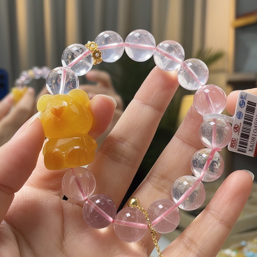 琥珀裸石未镶嵌蜜蜡手串