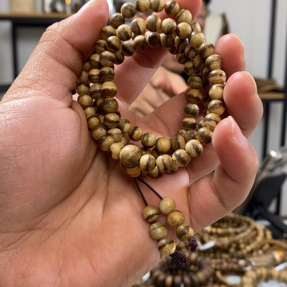 沉香手串达拉干圆珠0.6长串发一