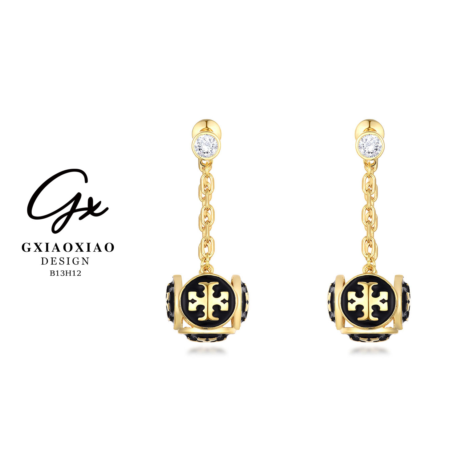 G XIAOXIAO 镀K金 时尚气质高级感小众轻奢流苏耳环 B13H12