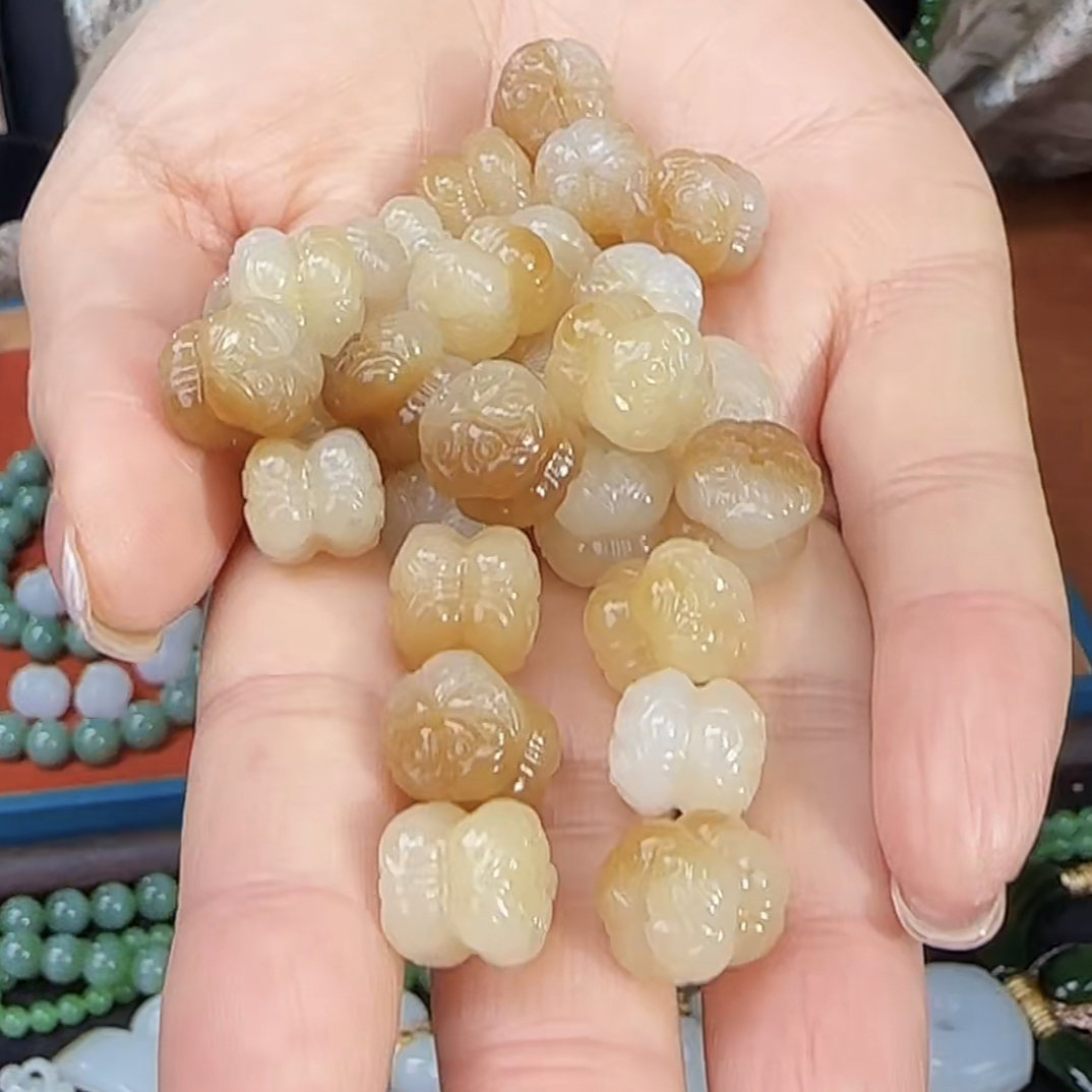 和田玉 糖白 特油 并蒂莲吊坠不含链 多样性发货拍一发一尺寸12