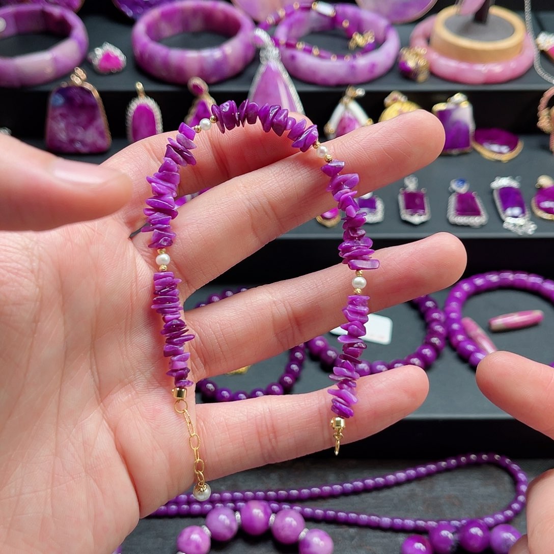 苏纪石（舒俱来）手链18K金镶嵌