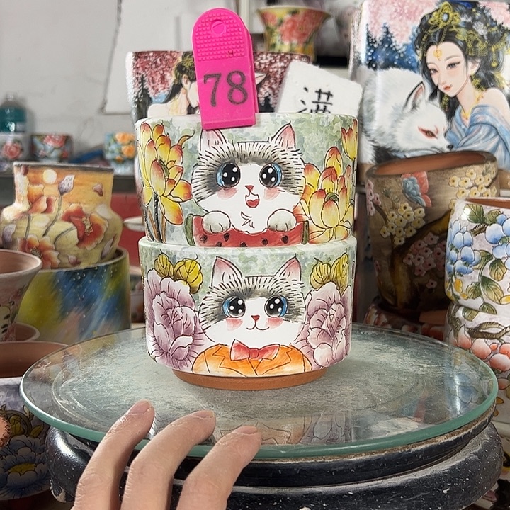 景德镇手绘花盆性价比超高