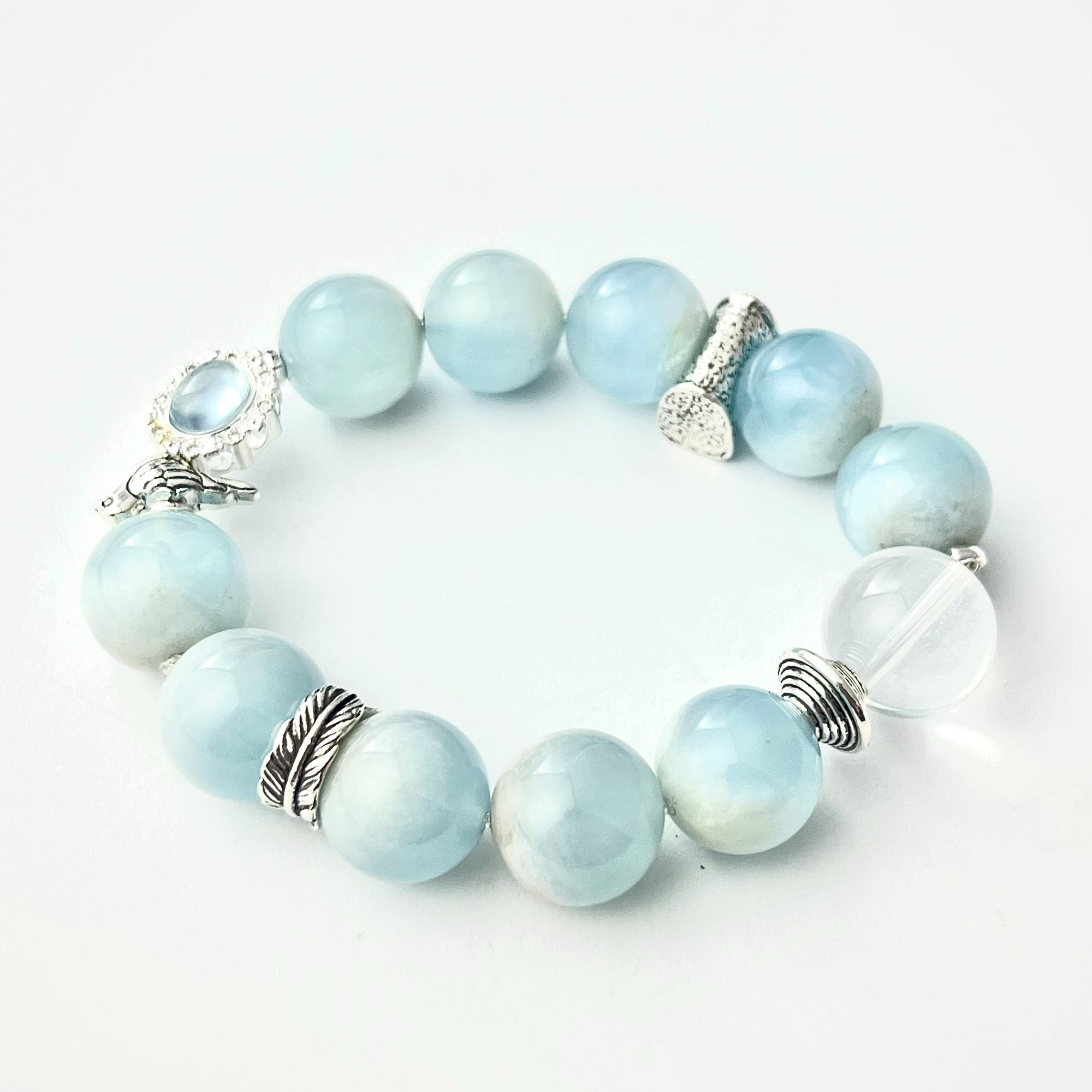 【大兵甄选】冬禧水晶手串女款DIY设计少女感冰川蓝闺蜜礼物