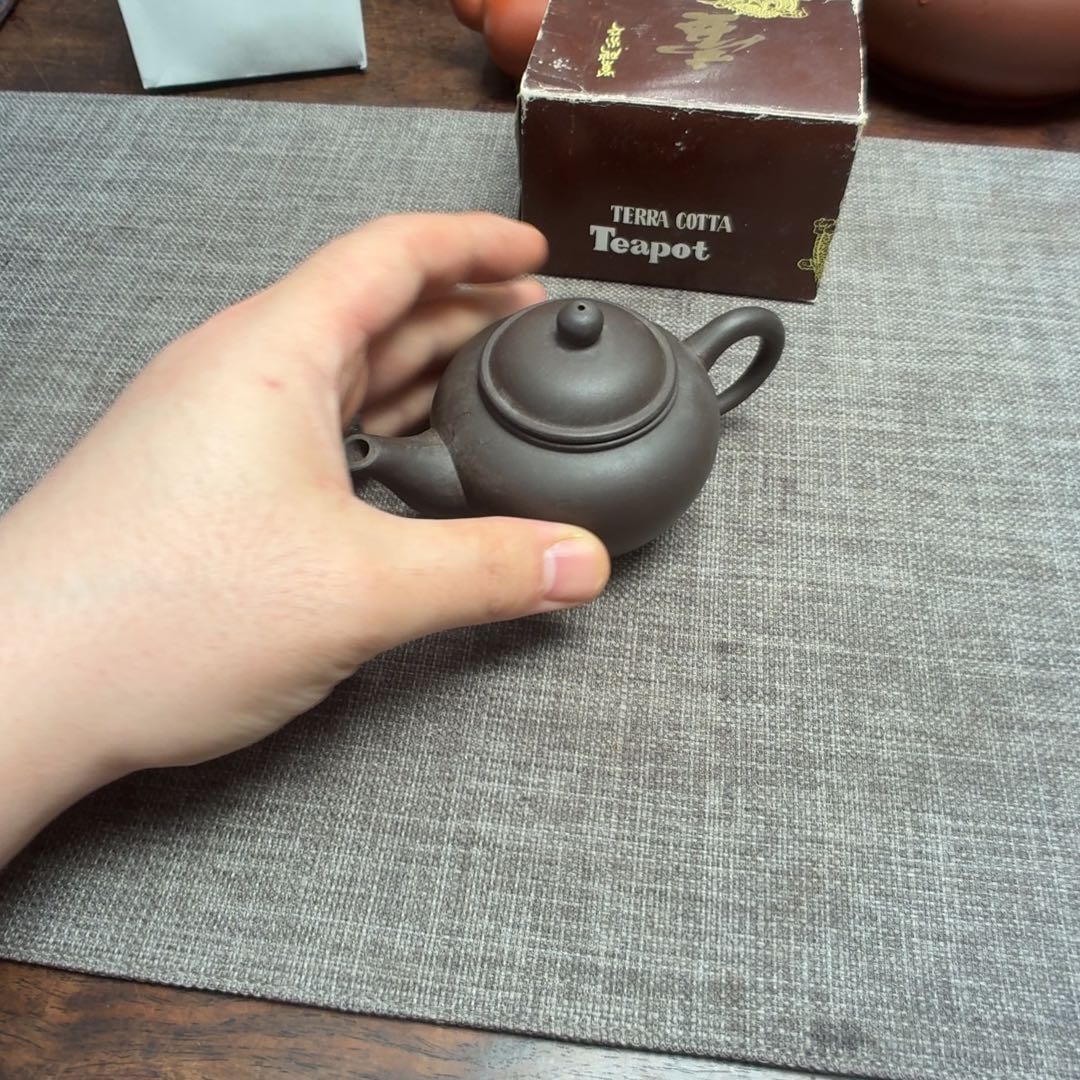 紫砂茶壶70年代黑料鸽嘴水平壶