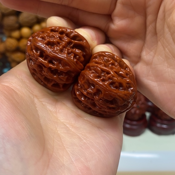 吊坠文玩核桃三角白35