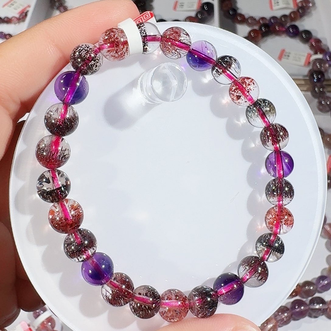 未镶嵌手链水晶7mm聚宝盆黑加仑手串