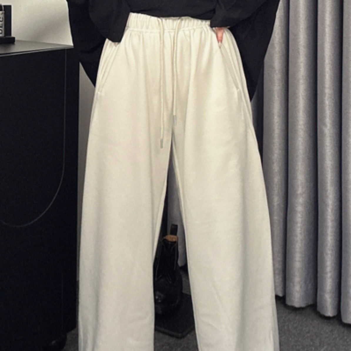 婉倾（弯刀卫裤）加绒加厚小管裤直筒长裤修身休闲