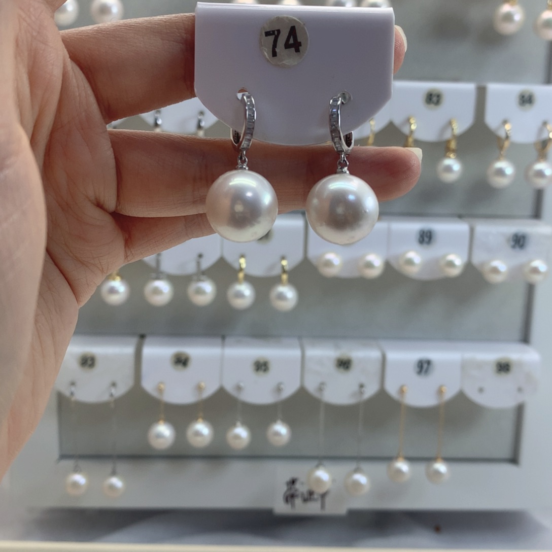 淡水珍珠耳饰银S925镶嵌