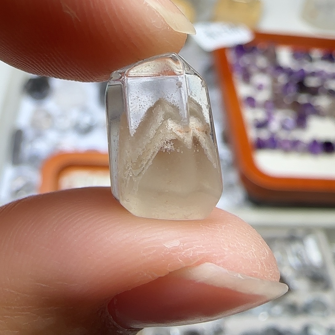 珠宝半成品水晶未镶嵌白幽灵小山随形