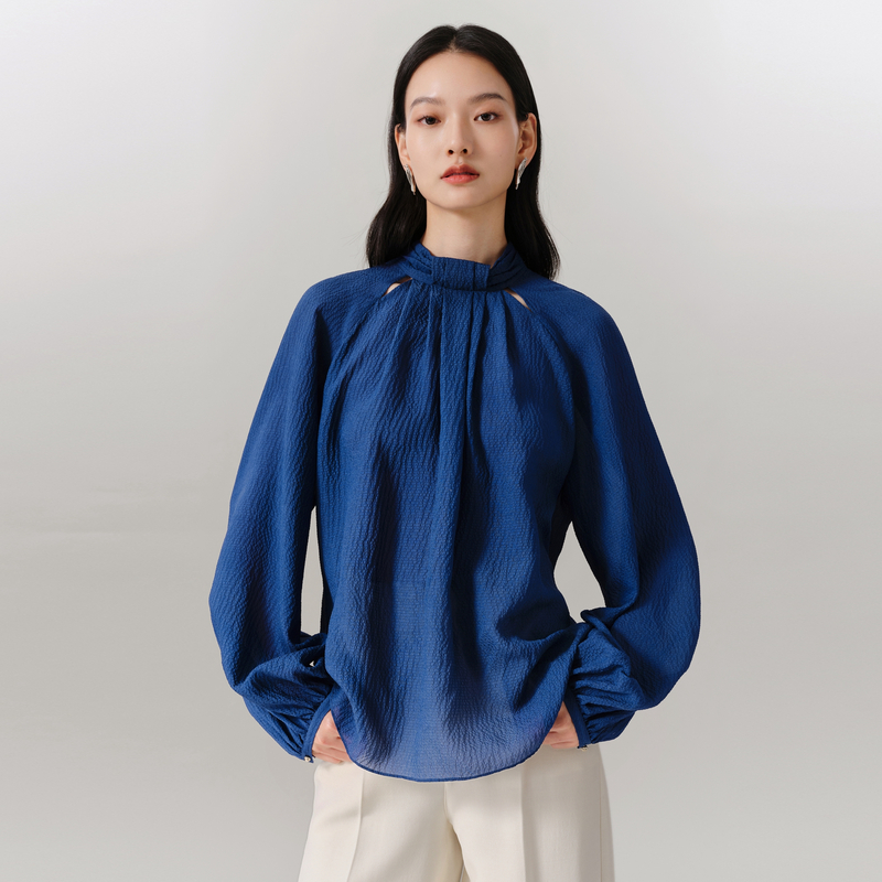 EP YAYING雅莹女装 肌理感宽松桑蚕丝长袖衬衫 2025新款2338A