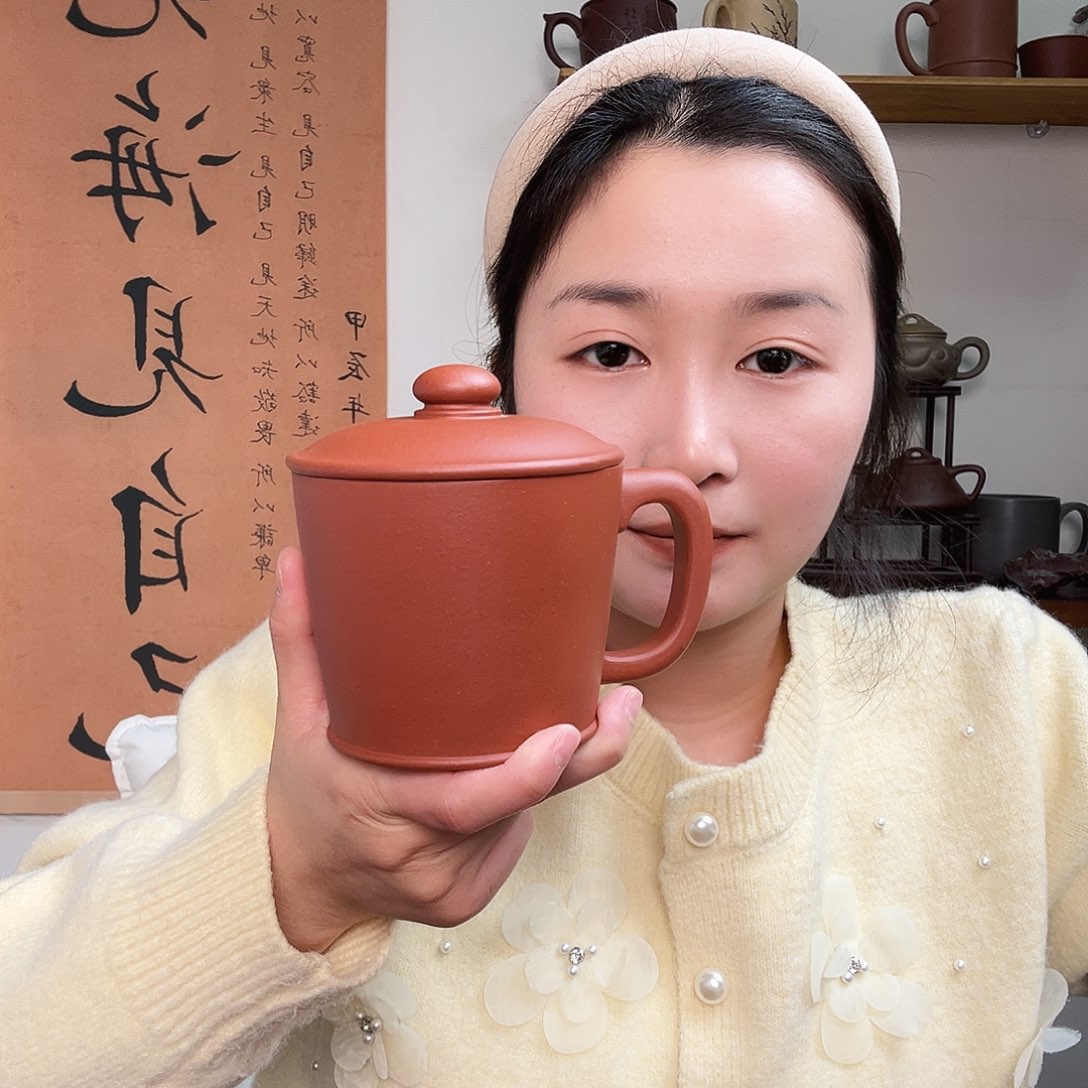 茶杯紫砂吉**趙微瑕紫砂盖杯小红泥