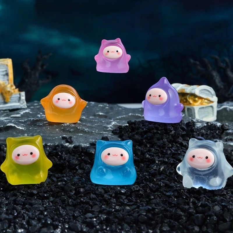 【果冻精灵】迷你立体果冻小精灵小幽灵创意可爱夜光公仔小型玩具