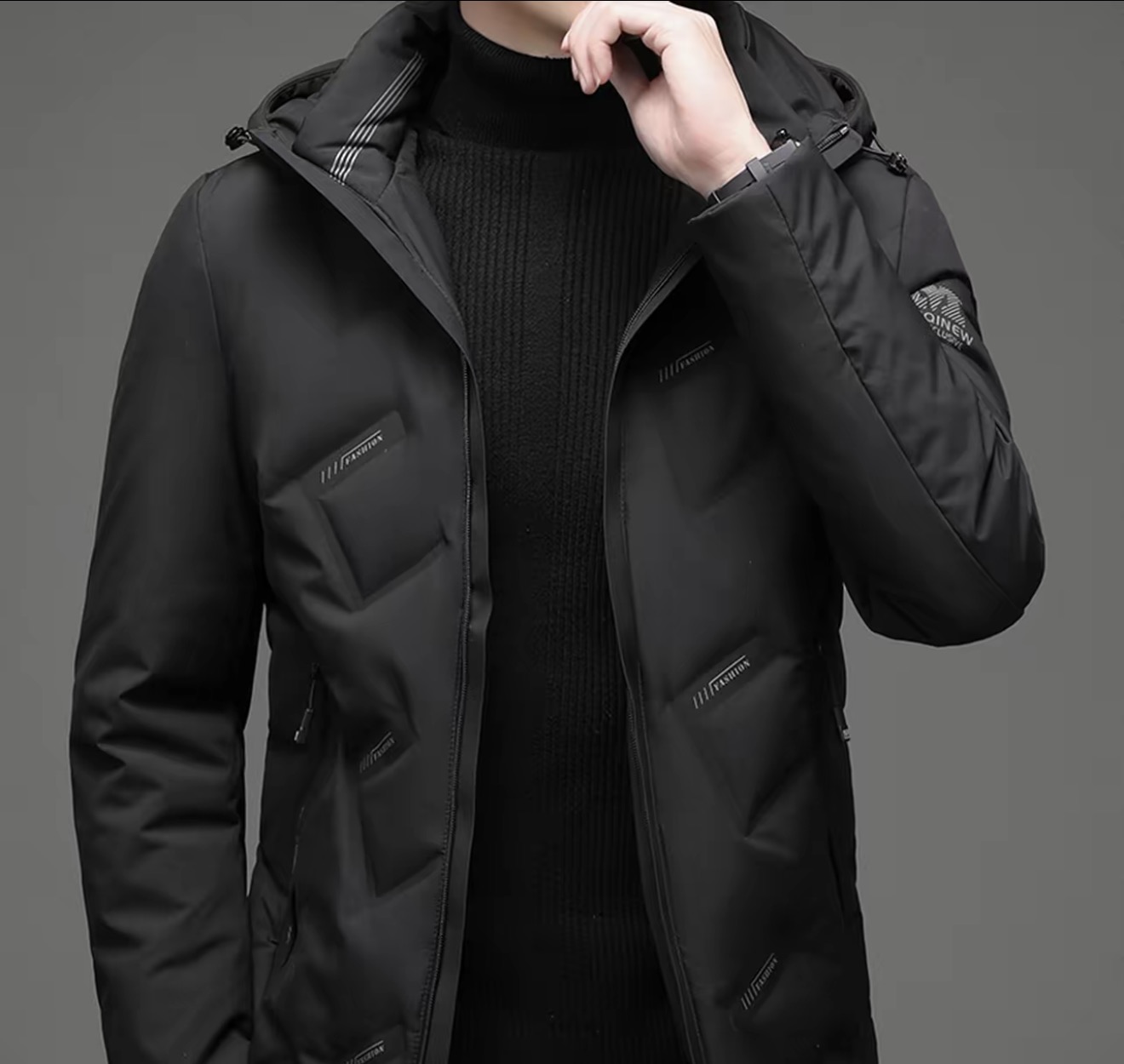 潮流青年男时尚连帽保暖棉服短款RRA39