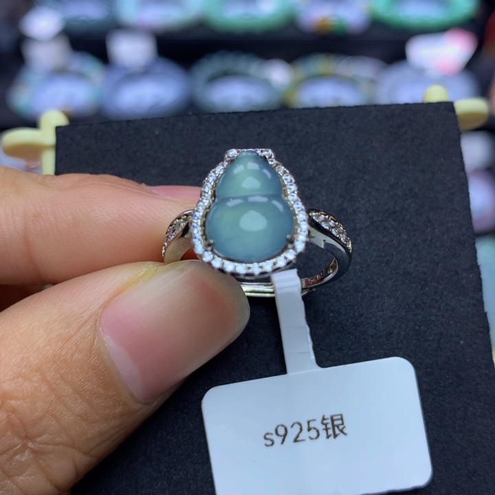 翡翠手链银S925镶嵌翡翠 