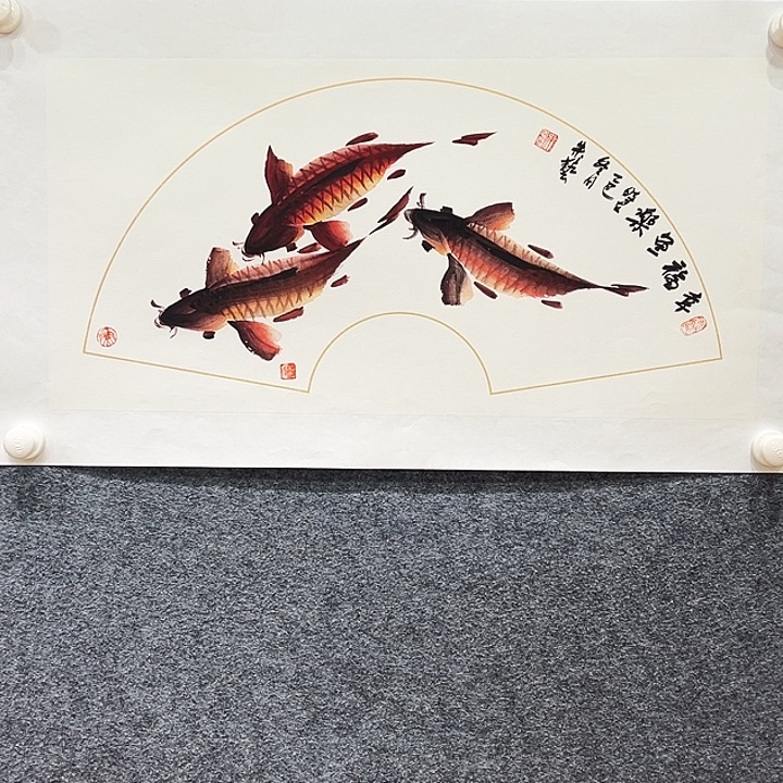 国画知鱼之乐纯手绘